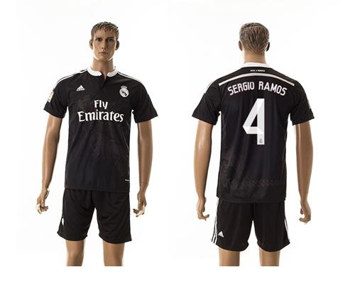 Real Madrid #4 Sergio Ramos Grey Soccer Club Jersey