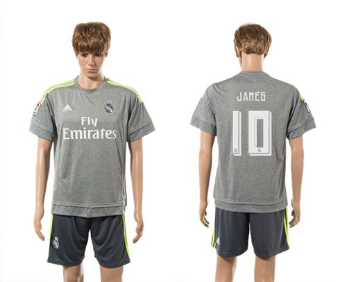 Real Madrid #10 James Away (Dark Grey Shorts) Soccer Club Jersey