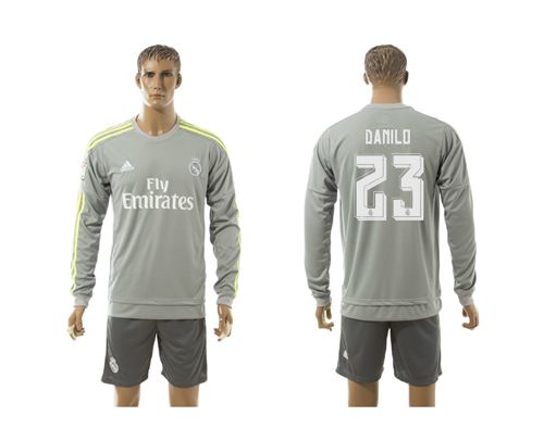 Real Madrid #23 Danilo Away Long Sleeves Soccer Club Jersey