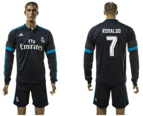 Real Madrid #7 Ronaldo Sec Away Long Sleeves Soccer Club Jersey