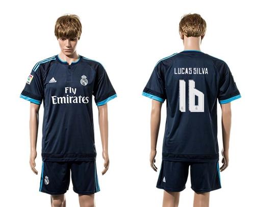 Real Madrid #16 Lucas Silva Sec Away Soccer Club Jersey