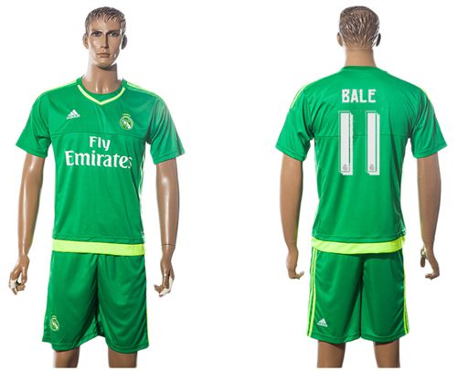 Real Madrid #11 Bale Green Goalkeeper Soccer Club Jersey