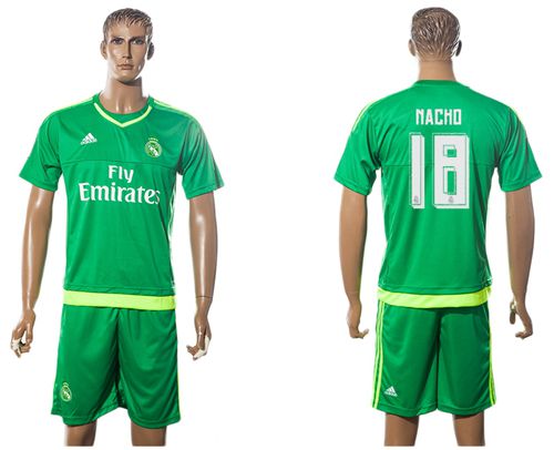 Real Madrid #18 Nacho Green Goalkeeper Soccer Club Jersey
