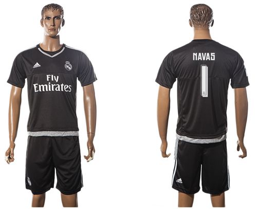Real Madrid #1 Navas Black Goalkeeper Soccer Club Jersey