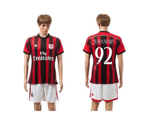 AC Milan #92 El Shaarawy Home Soccer Club Jersey