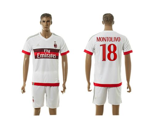 AC Milan #18 Montolivo Away Soccer Club Jersey