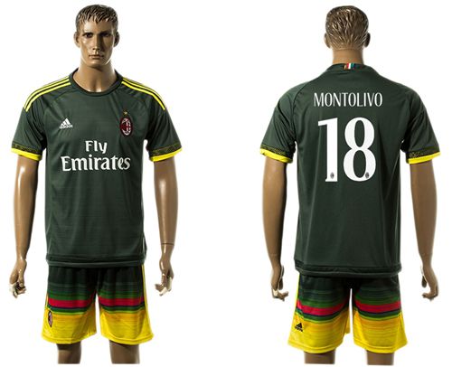 AC Milan #18 Montolivo Sec Away Soccer Club Jersey