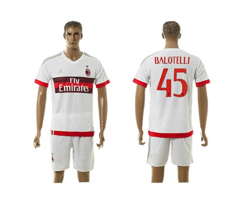 AC Milan #45 Balotelli Away Soccer Club Jersey