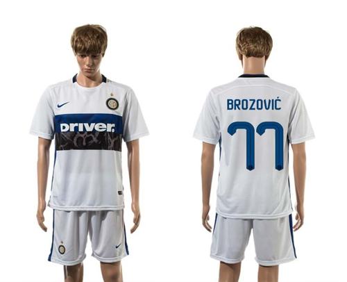 Inter Milan #77 Brozovic White Away Soccer Club Jersey