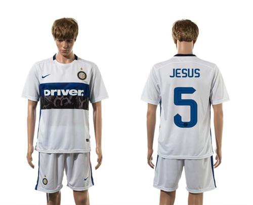 Inter Milan #5 Jesus White Away Soccer Club Jersey