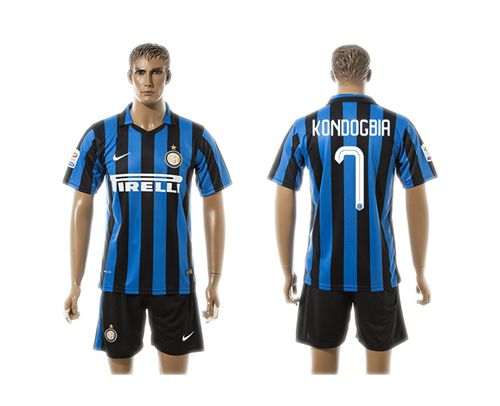 Inter Milan #7 Kondogbia Home Soccer Club Jersey