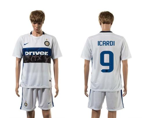 Inter Milan #9 Icardi White Away Soccer Club Jersey