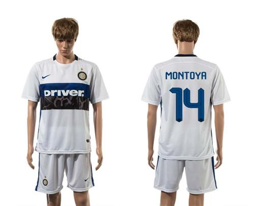 Inter Milan #14 Montoya White Away Soccer Club Jersey