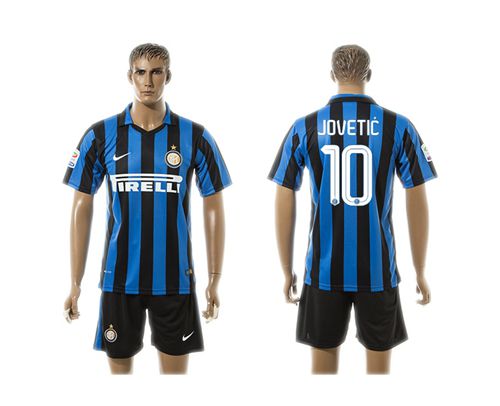 Inter Milan #10 Jovetic Home Soccer Club Jersey