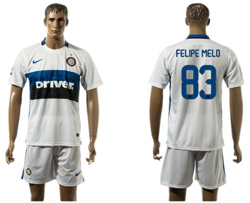 Inter Milan #83 Felipe Melo White Away Soccer Club Jersey