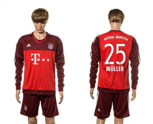 Bayern Munchen #25 Muller Goalkeeper Long Sleeves Soccer Club Jersey