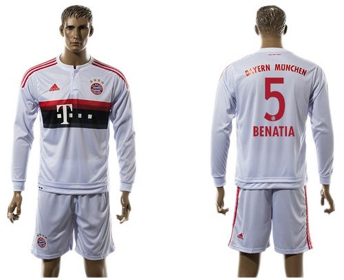 Bayern Munchen #5 Benatia Away Long Sleeves Soccer Club Jersey