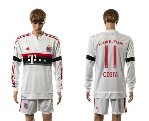 Bayern Munchen #11 Costa Away Long Sleeves Soccer Club Jersey