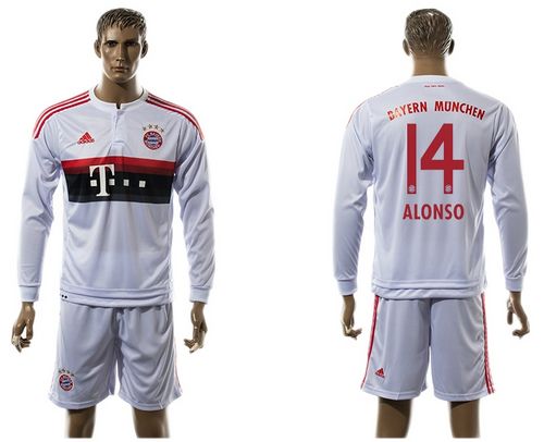 Bayern Munchen #14 Alonso Away Long Sleeves Soccer Club Jersey