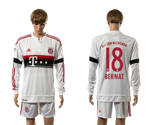Bayern Munchen #18 Bernat Away Long Sleeves Soccer Club Jersey