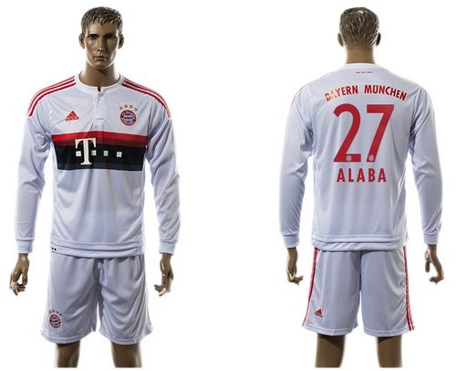 Bayern Munchen #27 Alaba Away Long Sleeves Soccer Club Jersey