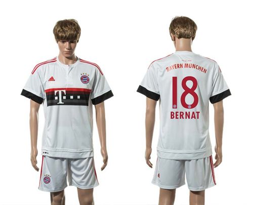Bayern Munchen #18 Bernat Away (White Shorts) Soccer Club Jersey