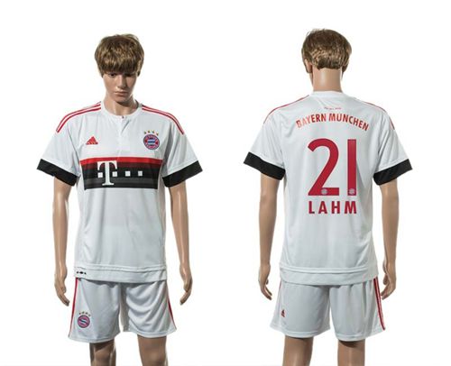 Bayern Munchen #21 Lahm Away (White Shorts) Soccer Club Jersey