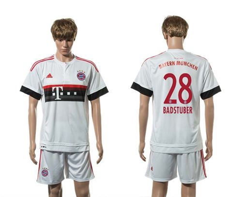 Bayern Munchen #28 Badstuber Away (White Shorts) Soccer Club Jersey