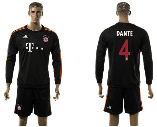 Bayern Munchen #4 Dante Black Long Sleeves Soccer Club Jersey