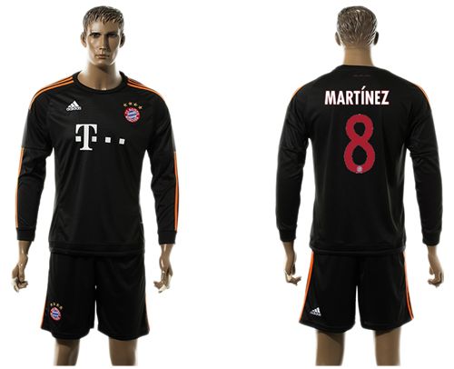 Bayern Munchen #8 Martinez Black Long Sleeves Soccer Club Jersey