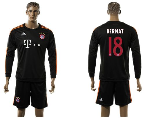 Bayern Munchen #18 Bernat Black Long Sleeves Soccer Club Jersey