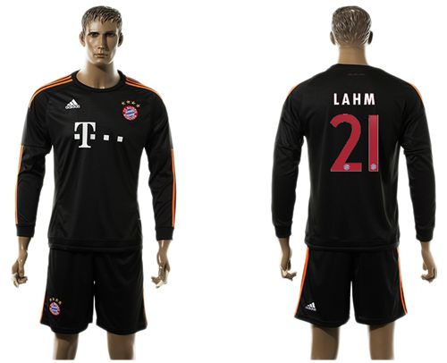 Bayern Munchen #21 Lahm Black Long Sleeves Soccer Club Jersey