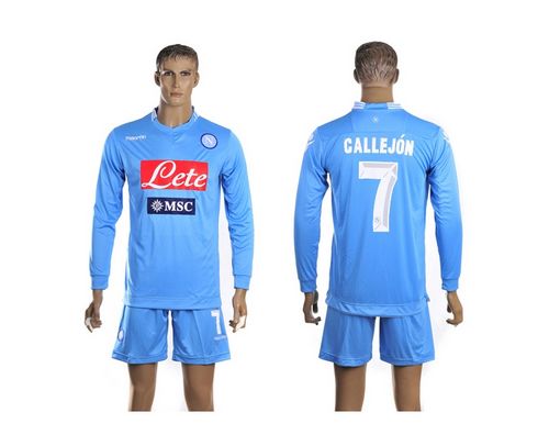Naples #7 Callejon Blue Home Long Sleeves Soccer Club Jersey