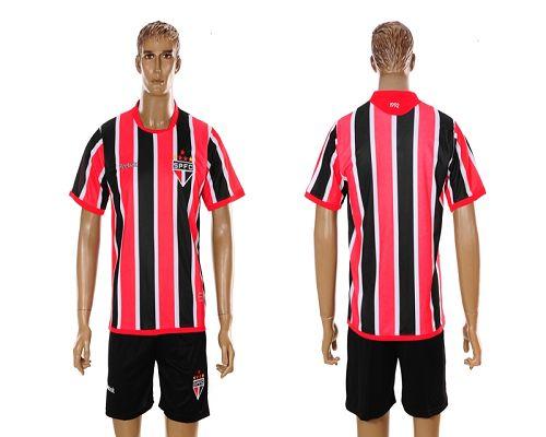 Sao Paulo Blank Red & Black Stripe Away Soccer Club Jersey
