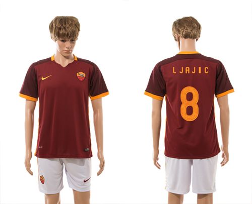 Roma #8 Ljajic Red Home Soccer Club Jersey