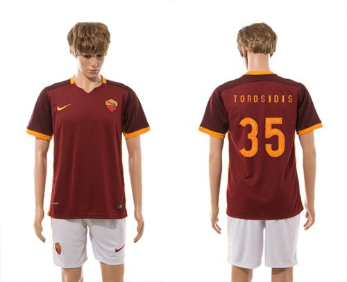 Roma #35 Torosidis Red Home Soccer Club Jersey