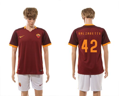 Roma #42 Balzaretti Red Home Soccer Club Jersey