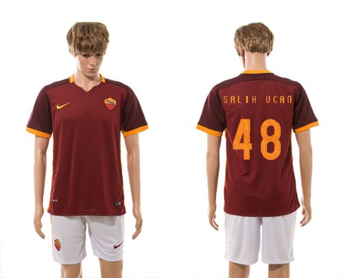 Roma #48 Salih Ucan Red Home Soccer Club Jersey