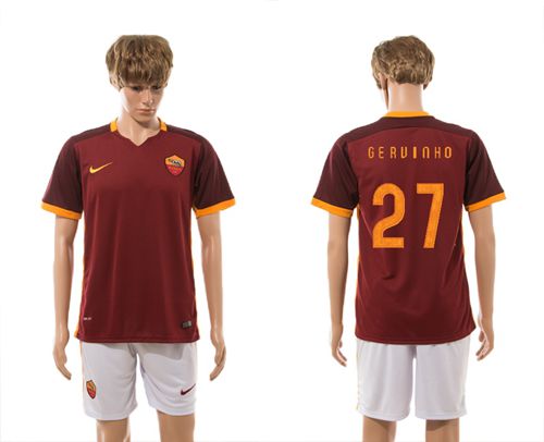 Roma #27 Gervinho Red Home Soccer Club Jersey