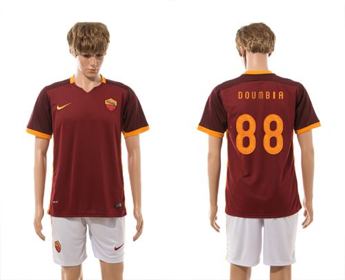 Roma #88 Doumbia Red Home Soccer Club Jersey