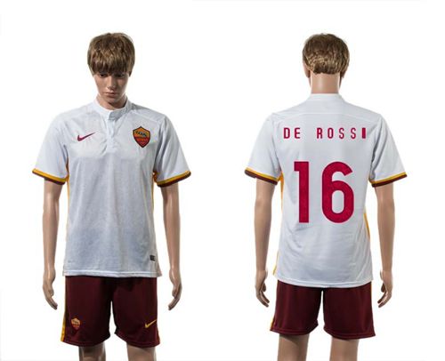 Roma #16 De Rossi Away Soccer Club Jersey