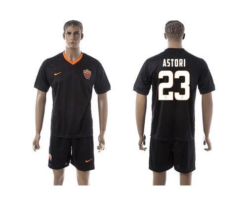 Roma #23 Astori Black Away Soccer Club Jersey