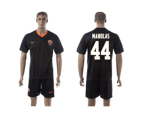 Roma #44 Manolas Black Away Soccer Club Jersey