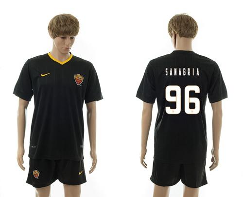 Roma #96 Sanabria Black Away Soccer Club Jersey