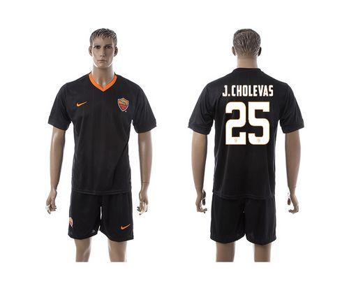Roma #25 J.Cholevas Black Away Soccer Club Jersey