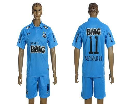 Santos #11 Neymarjr Blue Away Soccer Club Jersey