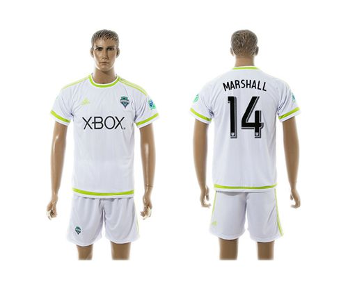 Seattle Sounders #14 Marshall White Soccer Club Jersey