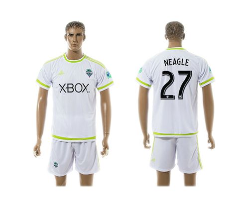Seattle Sounders #27 Neagle White Soccer Club Jersey