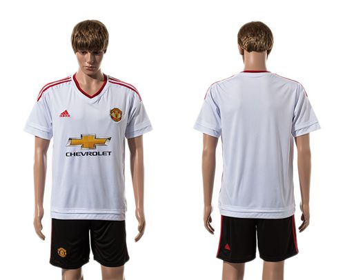Manchester United Blank White Away Soccer Club Jersey
