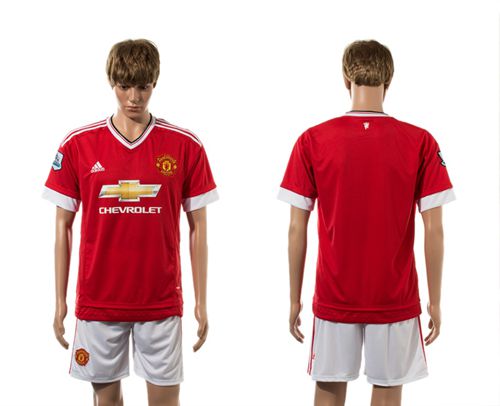 Manchester United Blank Red Home Soccer Club Jersey